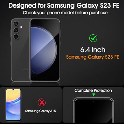 [3 Pack] Privacy Screen Protector for Samsung Galaxy S23 FE 6.4in, Anti-Spy Tempered Glass Film, Bubble-Free, Easy Install - size: Galaxy S23 FE