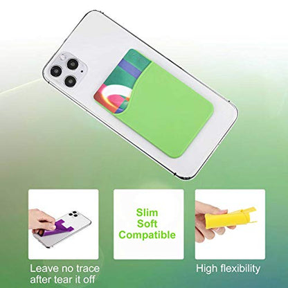 Frienda 24 Pcs Phone Card Holder Adhesive Silicone Wallet, Lovely Color - color: Lovely Color