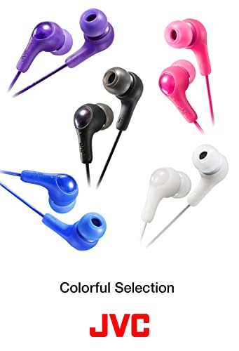 JVC Gumy in Ear Earbud Headphones, Powerful Sound, Comfortable and Secure Fit, Silicone Ear Pieces S/M/L - HAFX7V Purple, Small