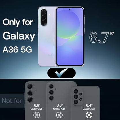 JETech Case for Samsung Galaxy A36, Anti-Yellowing, Lavender | Shockproof Protection, Scratch Resistant Hard PC Back, Durable Transparent TPU Bumper - color: Lavender, size: Galaxy A36
