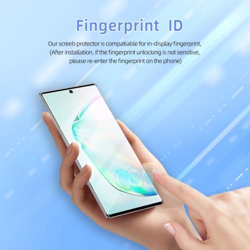 3 Pack Tempered Glass Screen Protector Applicable for Samsung Galaxy Note 10plus 6.8 inch, Support Fingerprint ID Friendly Tempered Glass Screen Protective, HD Clear Scratch Resistant Suitable - color: NOTE 10PLUS