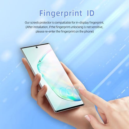 3 Pack Tempered Glass Screen Protector Applicable for Samsung Galaxy Note 10plus 6.8 inch, Support Fingerprint ID Friendly Tempered Glass Screen Protective, HD Clear Scratch Resistant Suitable - color: NOTE 10PLUS