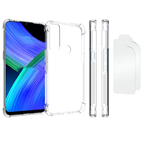 jioeuinly TCL 4X 5G Case Cover for TCL 20 A R AX 5G Phone Case + [2 Pack] Film Soft TPU Screen Protector TPU Soft Cover Transparent
