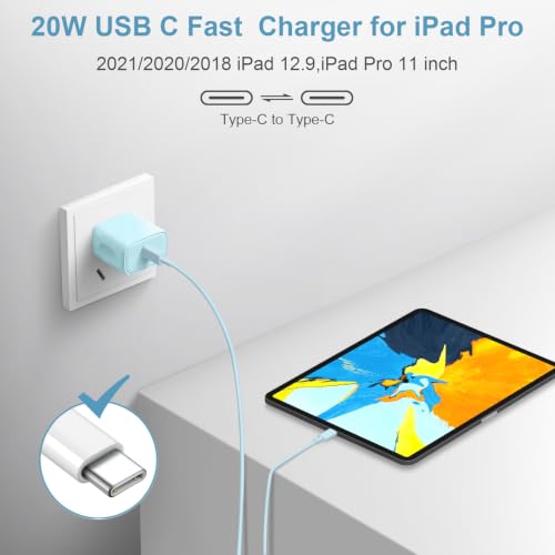 3FT iPhone 17 16 15 Charger Fast Charging USB C Charger Block - color: Blue, size: 3FT