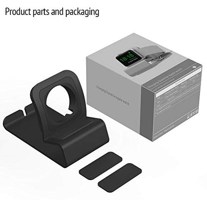 Sincetop Compatible with Apple Watch Charger Stand Ultra 2/Ultra/SE/9/8/7/6/5/4/3/2/1, Aluminum iWatch 49 45 41 44 40 42 38 Charging Holder Dock Nightstand Mode-Magnetic Charger not Included-Black - color: Black