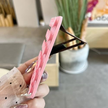 Rookii Phone Stand with Silicone Suction Cup Phone Mount,Phone Adhesive Sticky Grip,Phone Ring Holder,Hands-Free Sticky Cell Phone Grip, Mobile Fidget Mirror Holder for Selfies and Videos (Pink) - color: pink