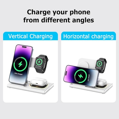 Charging Stand for Phone 16 15 14 13 12 11 Watch 10 9 8 7 6 5 4 3 2 and Earphone 4 3 2 Multiple Device Charging - color: white