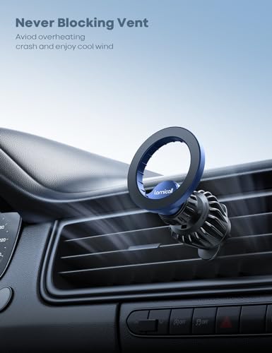 Lamicall for MagSafe Car Mount Vent 20 Super Magnets Accessories for iPhone - color: NEW Upgraded - Blue