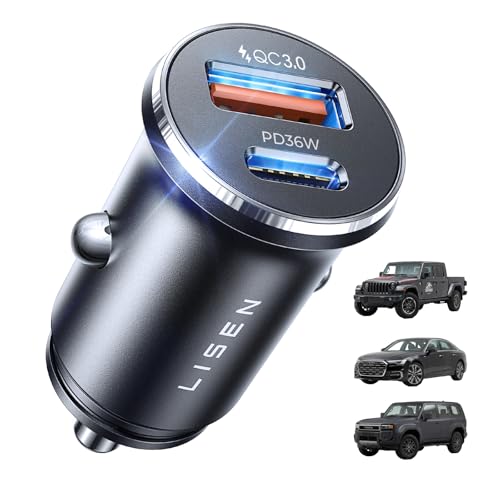 LISEN 69W Mini Cigarette Lighter Adapter Car Charger USB C Fast Charging - color: Black, size: 1 Pack