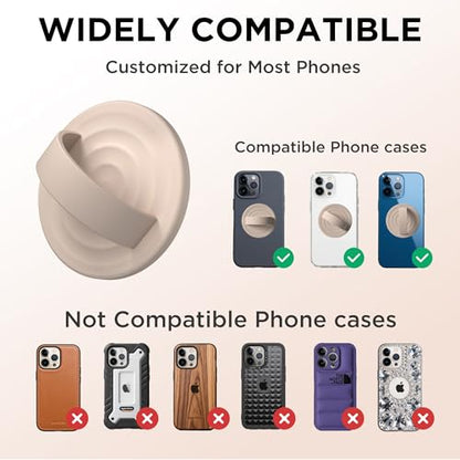 Magnetic Phone Grip for MagSafe, Silicone Ring Grip, Oat - color: Oat