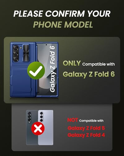 for Samsung Galaxy Z Fold 6 Case with Privacy Screen Protector, Blue - color: Blue-Y
