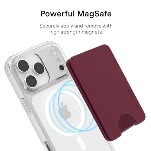 VELVET CAVIAR compatible with MagSafe Wallet - Magnetic Card Holder - color: Burgundy 1990