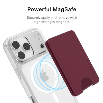 VELVET CAVIAR compatible with MagSafe Wallet - Magnetic Card Holder - color: Burgundy 1990
