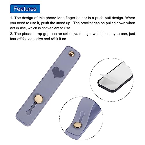 MECCANIXITY 2 Pcs Phone Loop Finger Holder Silicone Phone Strap Grip Holder Cell Phone Grip Stand for Most Smartphones Light Brown,Gray Blue - color: Light Brown,Gray Blue
