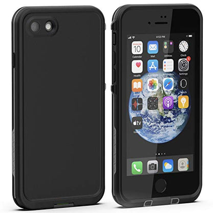 Diverbox for iPhone SE 2020 Waterproof Case iPhone 8 Waterproof Case,Waterproof Shockproof IP68 Full-Body Sturdy Case Built-in Screen Protector for Full Sealed Cover 4.7 in (Black) - color: Black