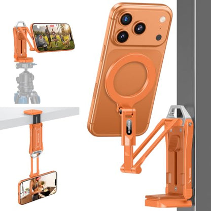 OMOTON TP02-Pro 5 in 1 Magnetic Phone Holder for Vlogging Essentials,Orange - color: 2-Orange