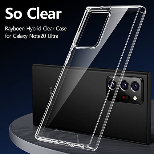 Rayboen for Samsung Galaxy Note 20 Ultra Case, Crystal Clear Designed Hard PC Back Soft TPU Frame Shockproof Protective Slim Fit Durable Transparent Phone Cover for Galaxy Note 20 Ultra 5G