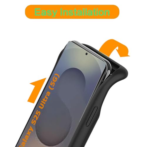 Battery Case for Galaxy S25 Ultra,12000mAh Portable Protective Smart Wireless Charging Case Support Carplay Designed for Galaxy S25 Ultra (6.9 inch) Rechargeable Extended Battery Charger Case (Black) - size: Galaxy S25 Ultra