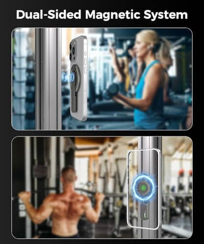 Phone Grip for Magsafe Phone Stand 360°Roration Gym Holder (Black) - color: Black