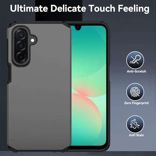 for Samsung Galaxy A17 Case : Shockproof Phone Cover with HD Screen Protector,Hybrid Protective Military-Grade Drop Protection for Galaxy A17 5g / A16 5g & A26 Phone Case(Grey) - color: Grey
