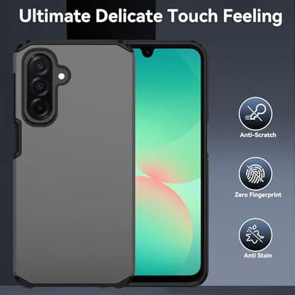 for Samsung Galaxy A17 Case : Shockproof Phone Cover with HD Screen Protector,Hybrid Protective Military-Grade Drop Protection for Galaxy A17 5g / A16 5g & A26 Phone Case(Grey) - color: Grey