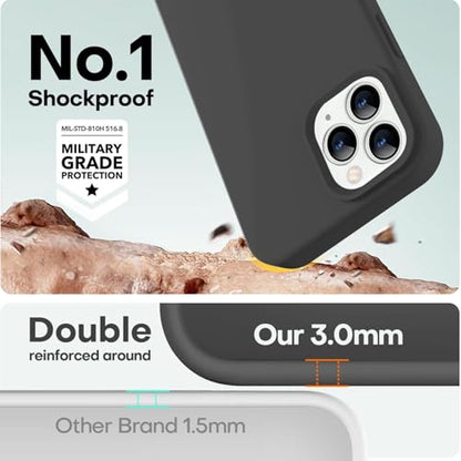 LOVE 3000 Compatible with iPhone 12 Pro Max Phone Case | Thickening 2.1 MM Liquid Silicone | Anti-Scratch Microfiber Lining | Full-Body Duty Heavy Protection Case for Men, Black | Premium Liquid Silicone, Shockproof Protective, Anti-Scratch Lining, Slim,