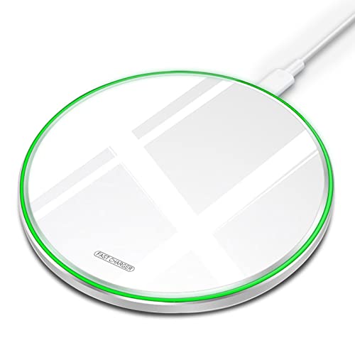 Fast Wireless Charger,25W Wireless Charging Induction Pad for iPhone 18/Duo - color: Mirror White