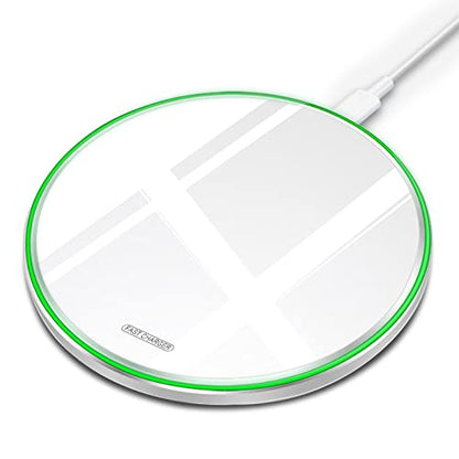 Fast Wireless Charger,25W Wireless Charging Induction Pad for iPhone 18/Duo - color: Mirror White