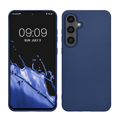 kwmobile Case Compatible with Samsung Galaxy S24 FE Case - Soft Slim Metallic TPU Silicone Cover - Metallic Blue - color: metallic blue, size: Galaxy S24 FE