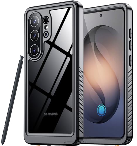 SPIDERCASE for Samsung Galaxy S26 Ultra Waterproof Case, [12FT Military-Grade Drop Protection] IP68 Underwater [Built-in Screen Protector] Full Body Sealed Protection Phone Case 6.9", Black/Clear - color: Black/Clear, size: Galaxy S26 Ultra 6.9"