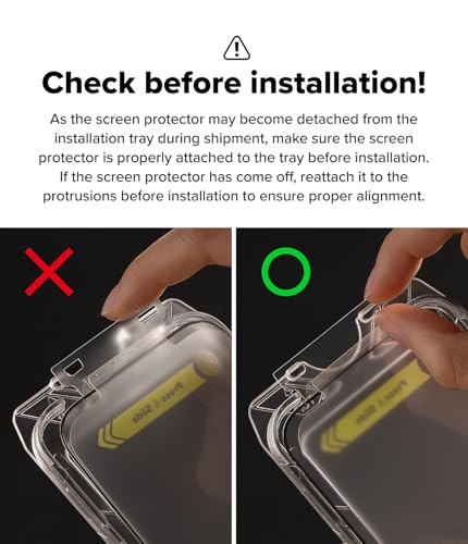 Ringke for iPhone 16/15 Screen Protector [Easy Slide, 2 Pack] | Easy Installation with Alignment Tool, Case Friendly Premium 9H Hardness Tempered Glass - size: iPhone 16 & 15