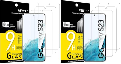 NEW'C 6 Pack Designed for Samsung Galaxy S23 Screen Protector Tempered Glass, Scratch Resistant, Bubble Free, Ultra Resistant - size: S23 6.1 inches (Pack of 2)