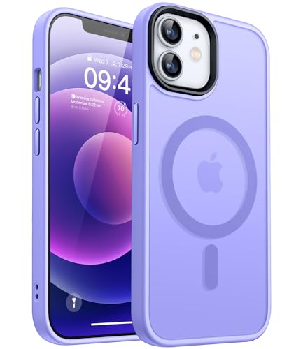 CANSHN Magnetic for iPhone 12 Case/iPhone 12 Pro Case, Light Purple | Translucent Matte, Compatible with MagSafe, Heavy Duty Protection, Scratch Resistant, Slim Fit, Pocket Friendly - color: Matte Magnetic & Light Purple