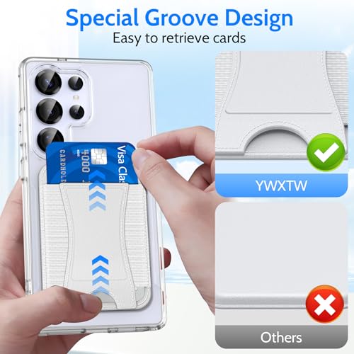 YWXTW 2026 Upgraded Magnetic Wallet for Samsung Galaxy S26/S25/S24 Series and iPhone 17/16/15/14/13/12 Models, 6 Cards Holder, Minimalist Slim Leather Magnet Wallet - color: White