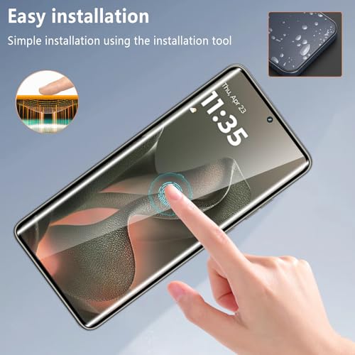 3-Pack for Motorola Moto Edge 2025 Screen Protector Tempered Glass, 9H Hardness 3D Full Edge Coverage Film, HD Bubble-Free Film, Anti-Scratch Premium Protective Glass for Moto Edge 2025
