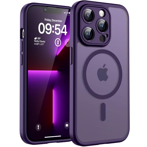 TOCOL for iPhone 13 Pro Max Case, Compatible with Magsafe Charger, Full Camera Protection, Translucent Matte for iPhone 13 Pro Max iPhone Case 6.7 inch (Midnight Purple) - color: Midnight Purple, size: Iphone 13 Pro Max
