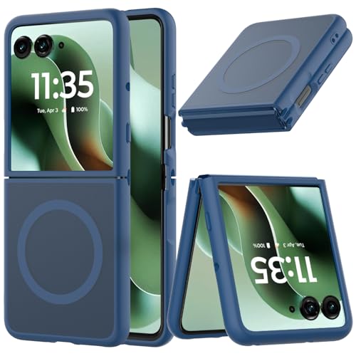 Case for Motorola Razr Ultra 2025/Razr Ultra 2026 Magnetic Cover Phone Case,Slim-Fit Hard PC Bumper Shockproof Silicone Protective Cases,Blue - color: Magnetic Blue-Motorola Razr Ultra 2025/2026