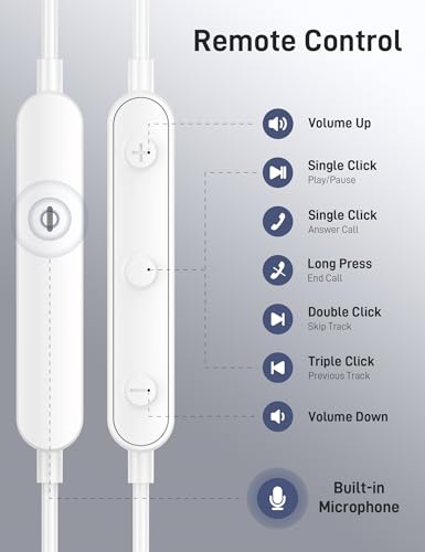iMangoo for Apple MFi-Certified Soft Headphones for Lightning Wired Earbuds - color: White