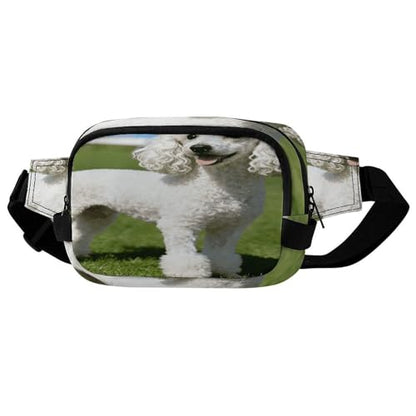 Poodle Dog Fanny Packs for Women Men Double Layer Fashion Waist Pack Adjustable Belt Bag with Pockets Small Crossbody Bags for Running Hiking Workout Travel Daily Use