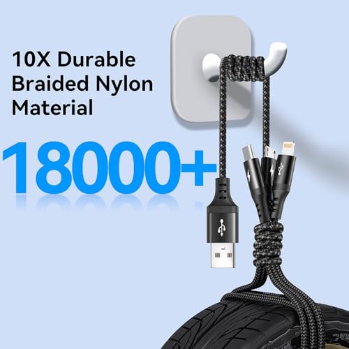 3 in 1 Multi Charger Cable, Multi Charging Cable with Data Transfer