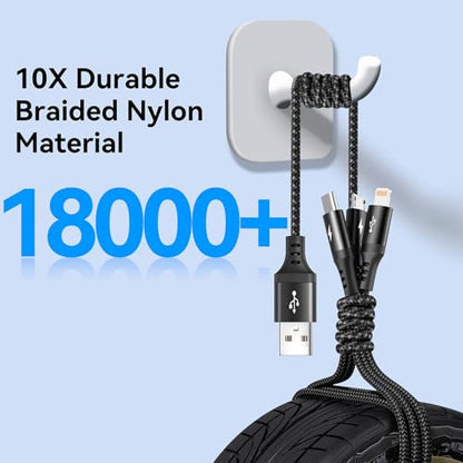3 in 1 Multi Charger Cable, Multi Charging Cable with Data Transfer