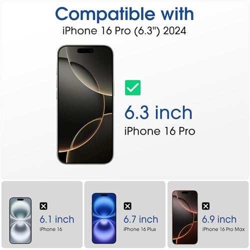 amFilm OneTouch for iPhone 16 Pro Screen Protector 6.3'' Tempered Glass - size: IPH16P-6.3”