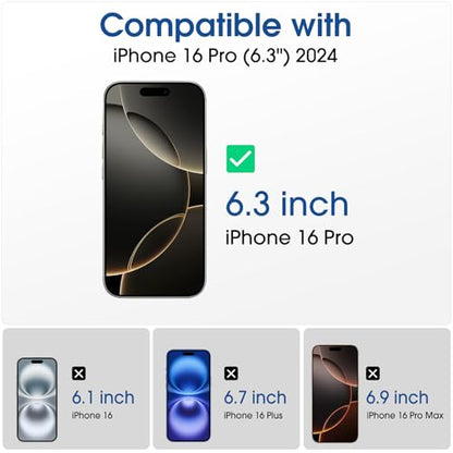 amFilm OneTouch for iPhone 16 Pro Screen Protector 6.3'' Tempered Glass - size: IPH16P-6.3”
