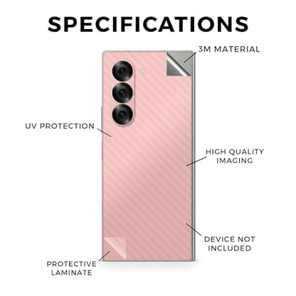 Carbon Fiber Phone Skin Compatible with Samsung Galaxy Z Fold 6 - Solid Blush - Premium 3M Vinyl Protective Wrap Decal Cover - Easy to Apply | Crafted in The USA by MightySkins - color: Solid Blush, style: Carbon Fiber Textured Finish