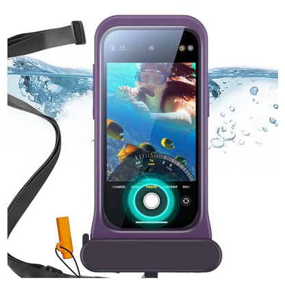 ESR Waterproof Phone Pouch for iPhone 13 Pro / 14 Pro / 15 Pro, Purple | Underwater Touch Sensitivity, IPX8 Floating Waterproof Cellphone Case with Lanyard, Dry Bag for Snorkeling - color: Purple