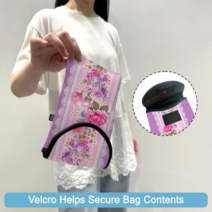 Neoprene Cell Phone Sleeve Pouch Case Bag with Crossbody Strap Neck Lanyard for Women 7.5 X 4.3 in Pink Flower Wall - color: Pink Flower Wall