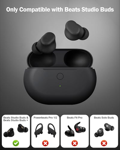 Charging Case Replacement for Beats Studio Buds - Earbuds Charger Case with Bluetooth Pairing Sync Button, 660mAh Battery (Earbuds Not Included) - color: Beats Studio Buds Black