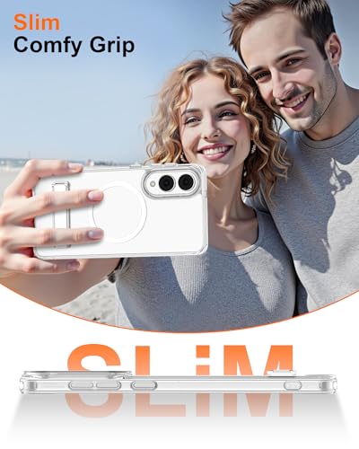 For Samsung Galaxy S26 Ultra Case with Stand MagSafe Crystal Clear Magnetic | Protective Android Phone Case, Slim Drop Protection, Built-in Kickstand for Galaxy S26 Ultra 5G Transparent Cover Phonecase