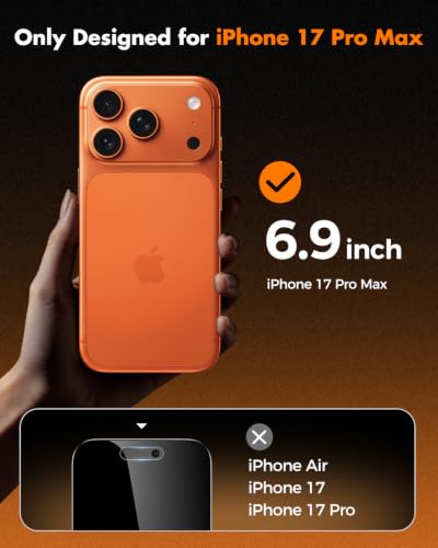 UNBREAKcable for iPhone 17 Pro Max Privacy Screen Protector QuickSet Box, 25° Anti-Spy Tempered Glass, 9H+ Hardness, Case-Friendly, Bubble-Free, Anti-Fingerprint, for Apple ProMax - 2 Pack 6.9" - size: iPhone 17 Pro Max
