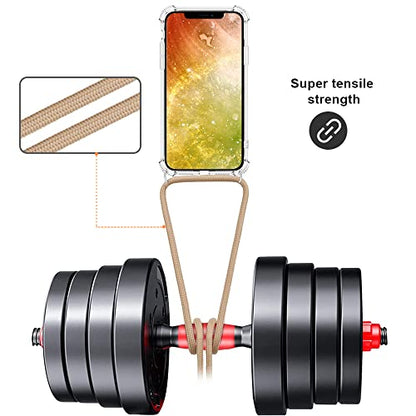 for iPhone 11 Pro Crossbody Case Clear Wearable Adjustable Shoulder Neck Lanyard Strap Cover Women Girls Soft Slim Protective Hanging Phone Mobile Case for iPhone 11 Pro - Beige - size: for iPhone 11 Pro